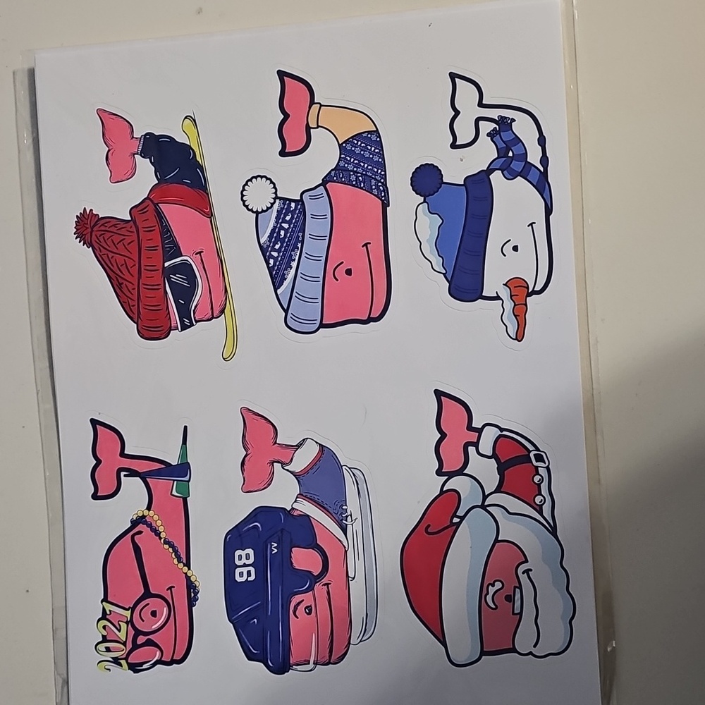 New Vineyard Vines Whale Sticker Sheet Winter
